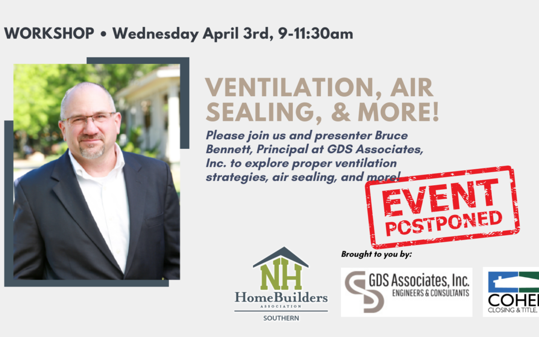 April Workshop: Ventilation-Air Sealing – EVENT POSTPONED